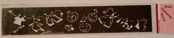Embossing-Schablone Stencil Baby-Wäscheleine